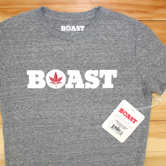 BOAST T-shirt Women SMALL Heather Grey Wordmark Tri-Blend USA Tennis LeafLogo - Picture 2 of 5
